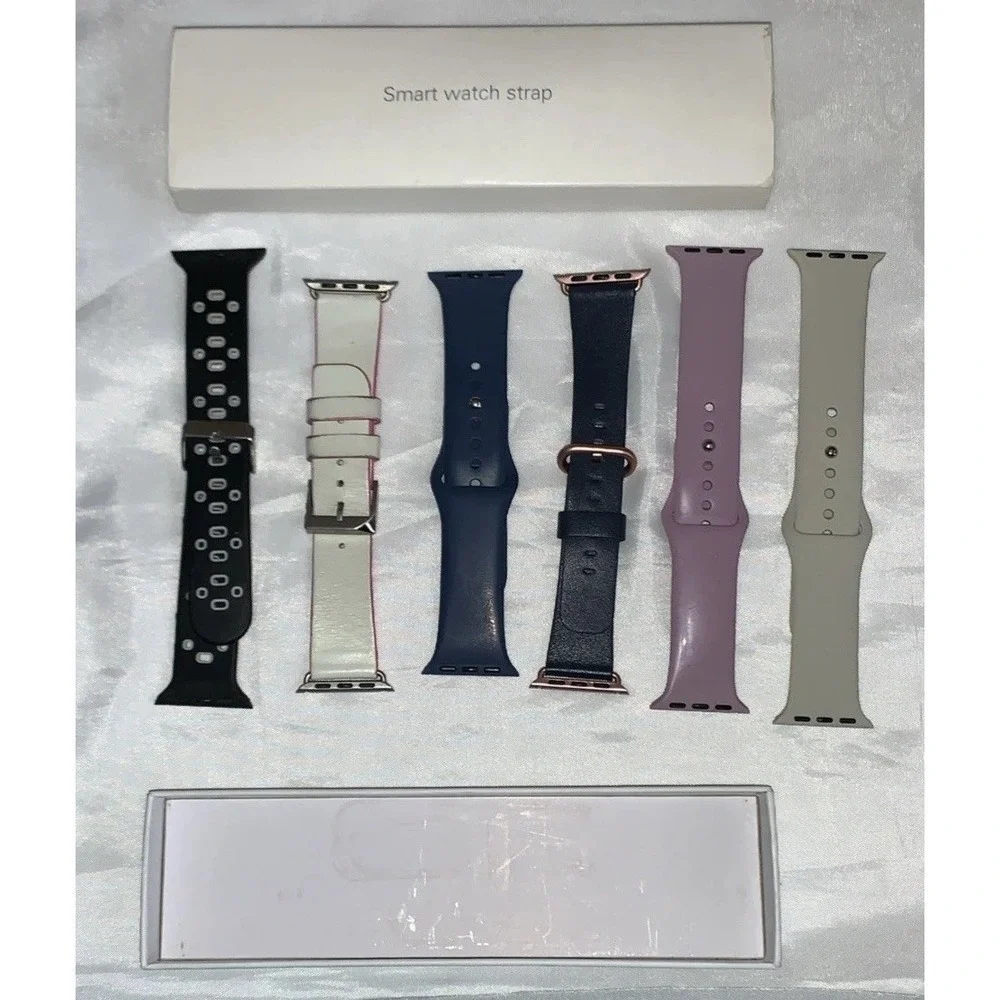 Lot 6 iPhone Compatible Smart Watch Bands Assorted Colors‎ 4 New 2 Used